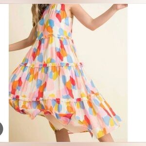 Fiona Multicolor Spotted Tiered Midi size XS
